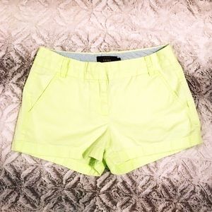 J. Crew Neon Yellow Chino Shorts